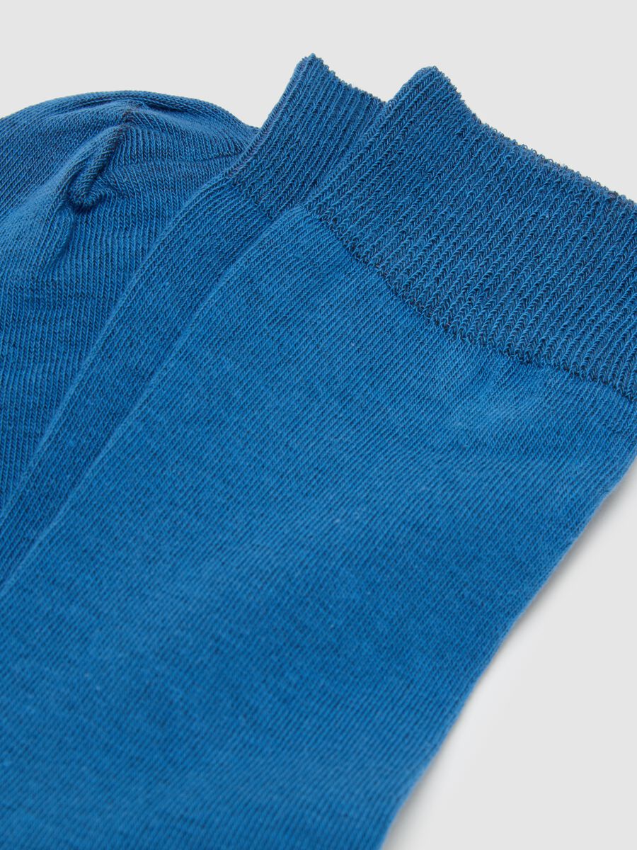Set of two pairs of blue stretch cotton socks_2