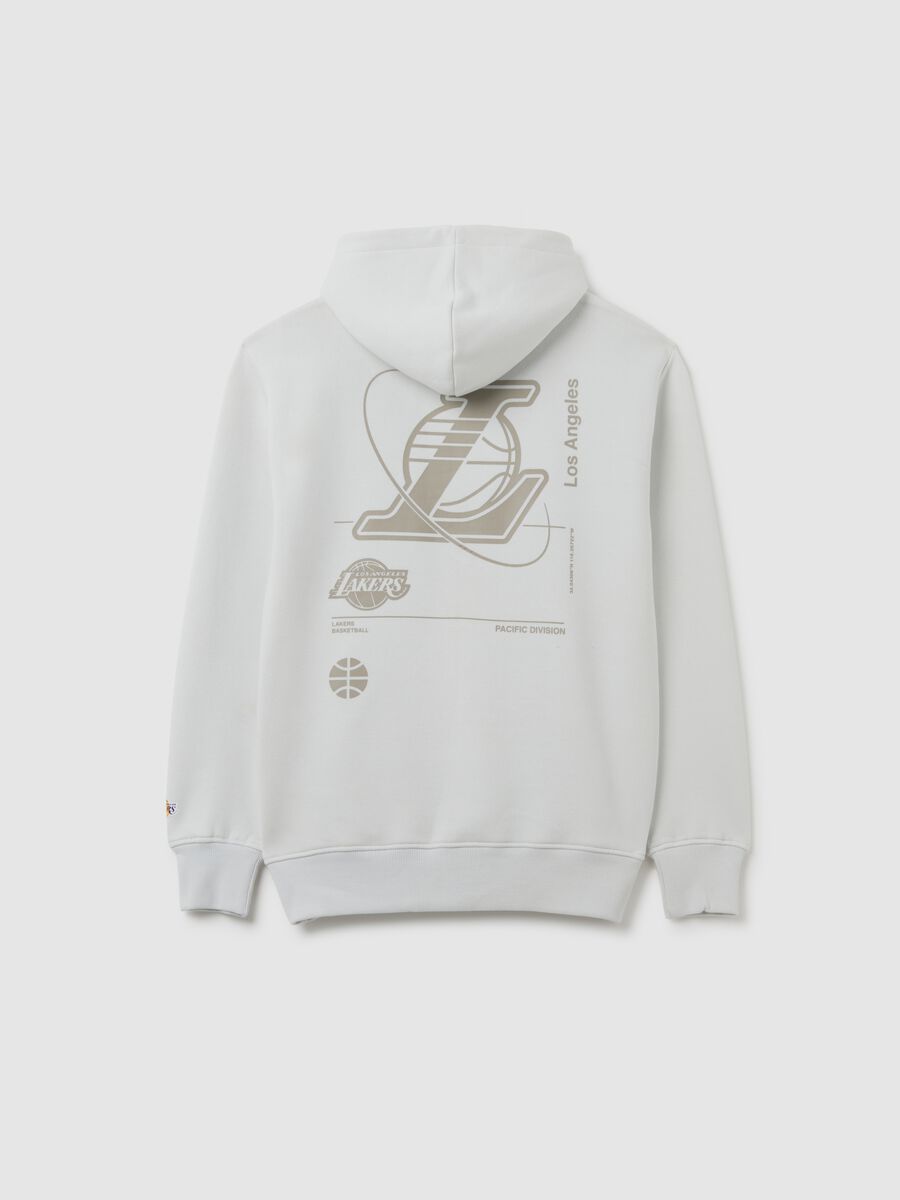 Felpa da bambino in misto cotone bianca regular fit Los Angeles Lakers_1