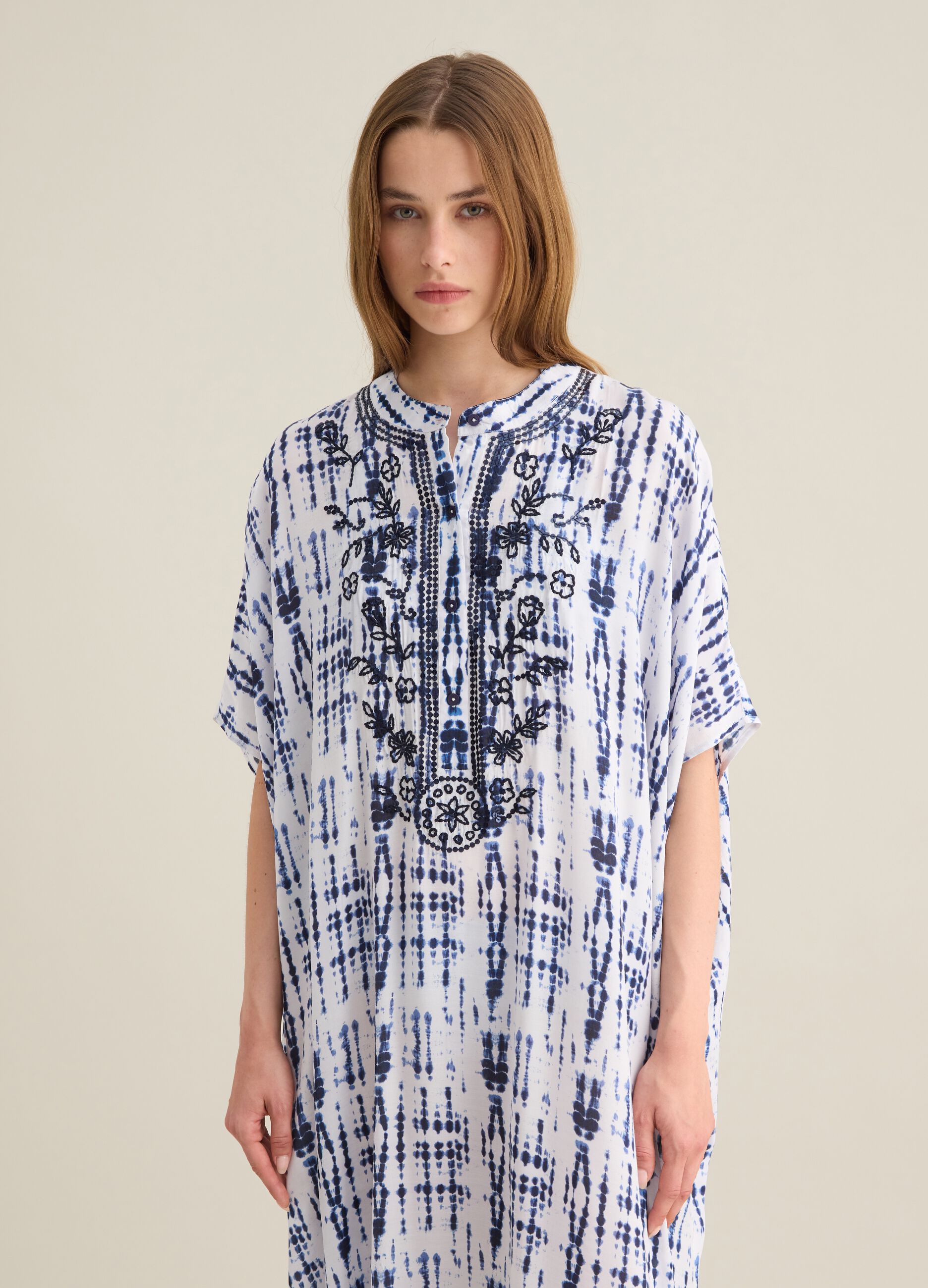 Kaftano da donna in viscosa multicolor lungo