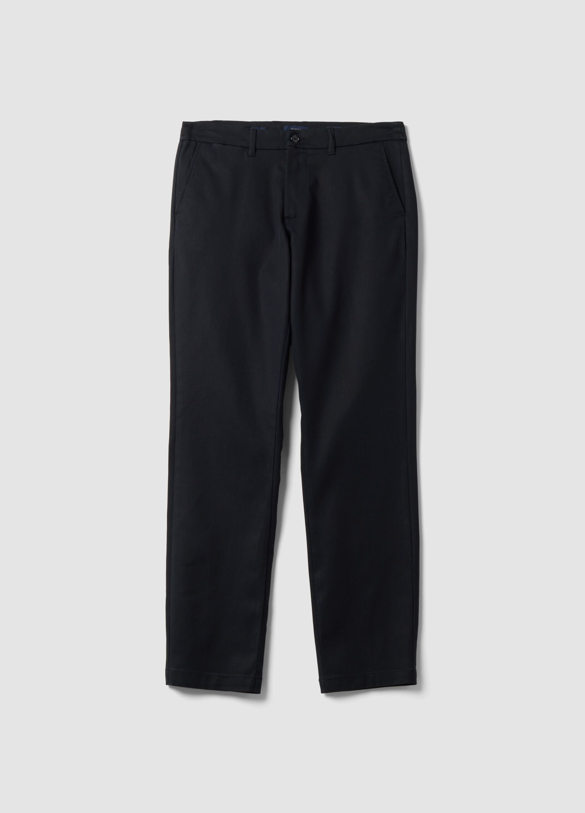 Black slim-fit stretch cotton and lyocell chino trousers