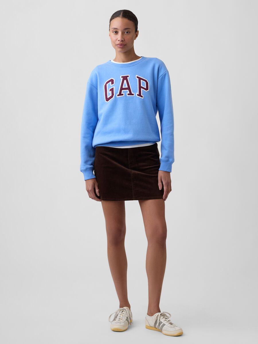 Light blue cotton-blend crewneck sweatshirt with GAP logo_1