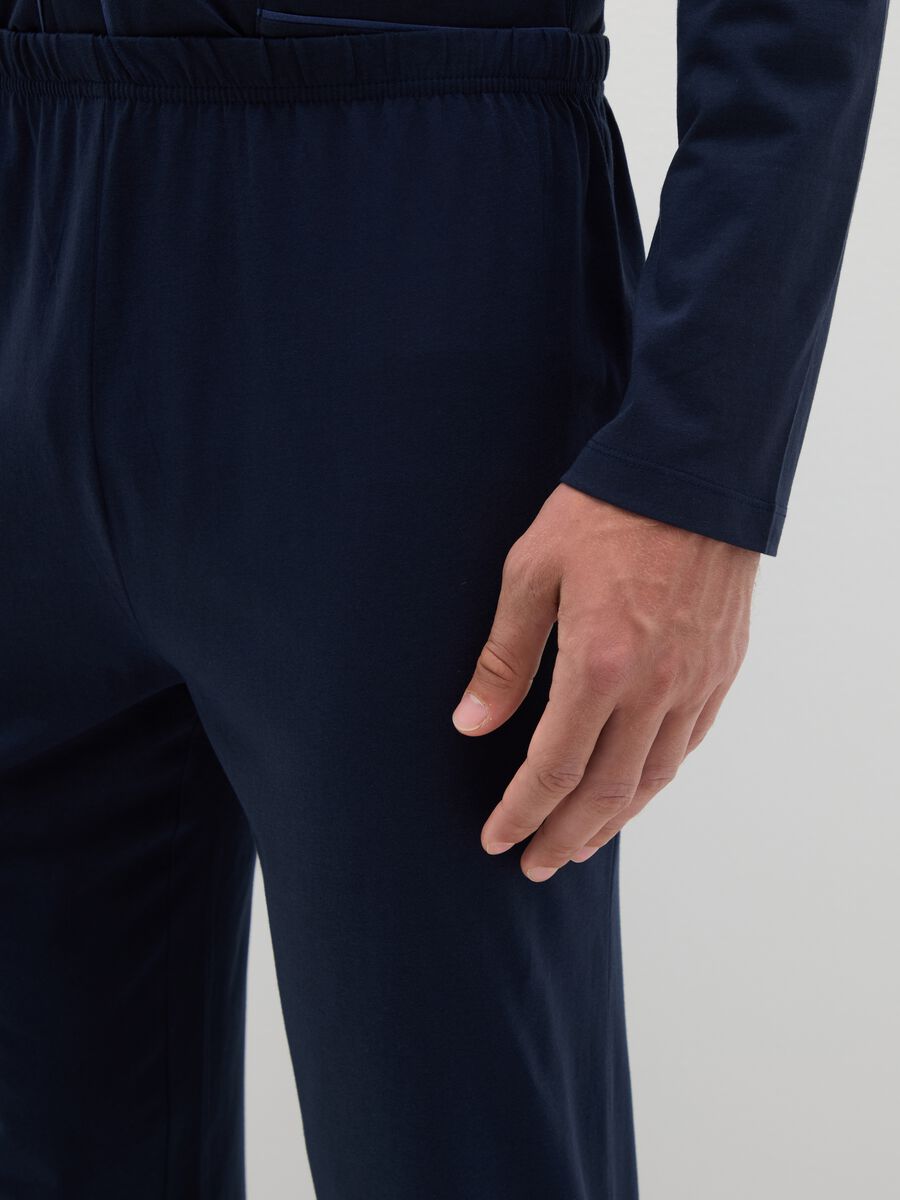Regular fit blue pure cotton pyjamas_2