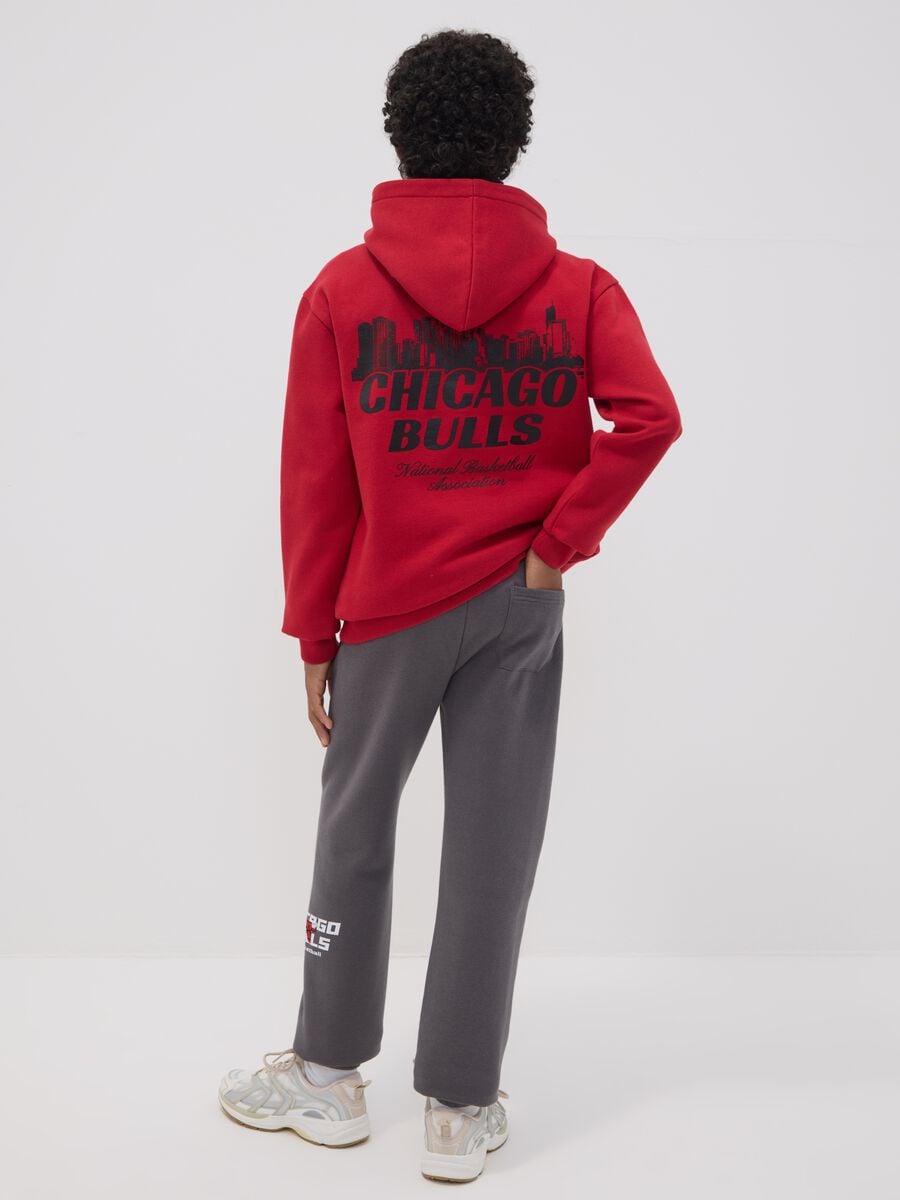 Grey cotton-blend track trousers with Chicago Bulls print_2