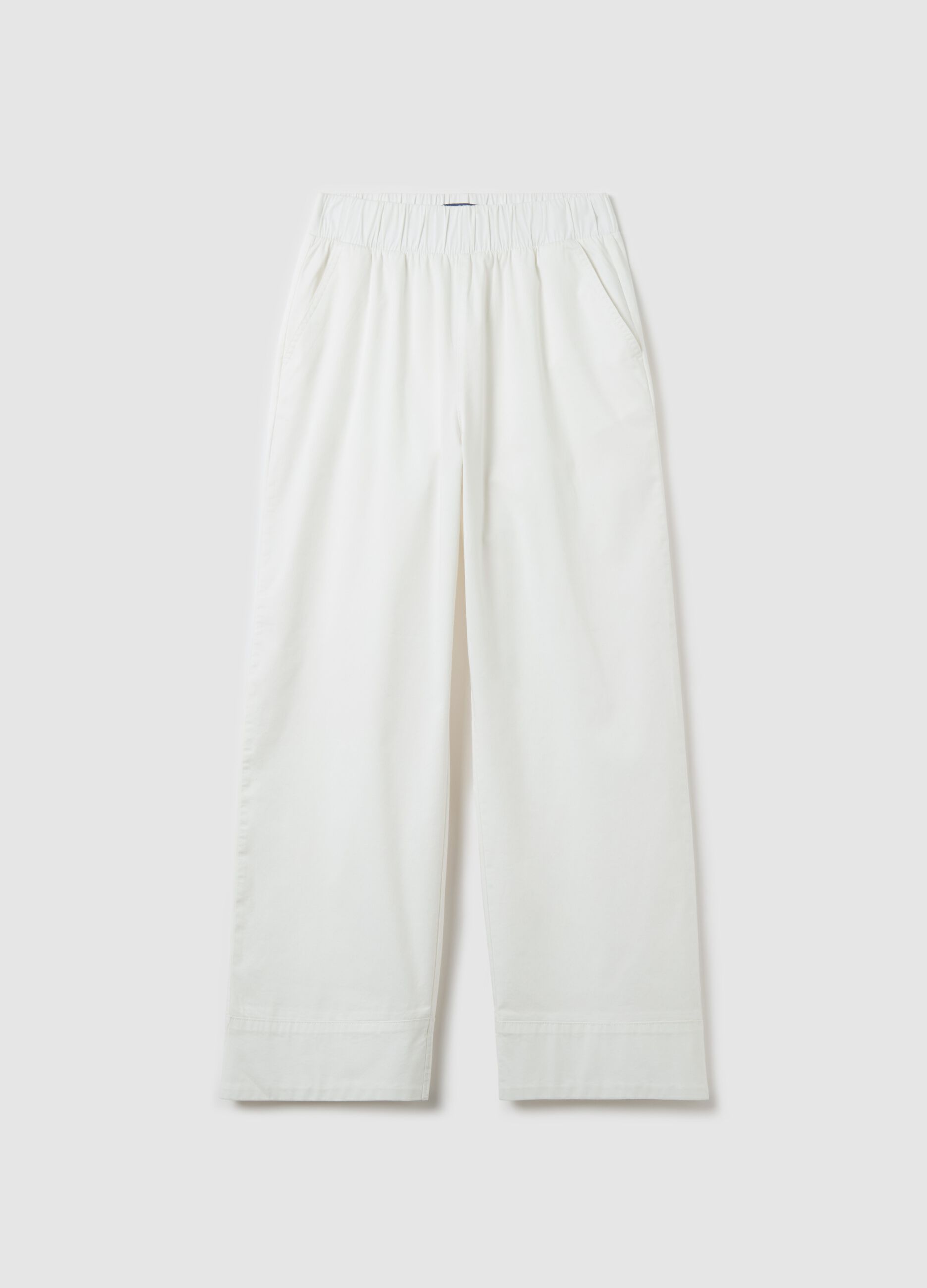 Wide-leg trousers in stretch cotton