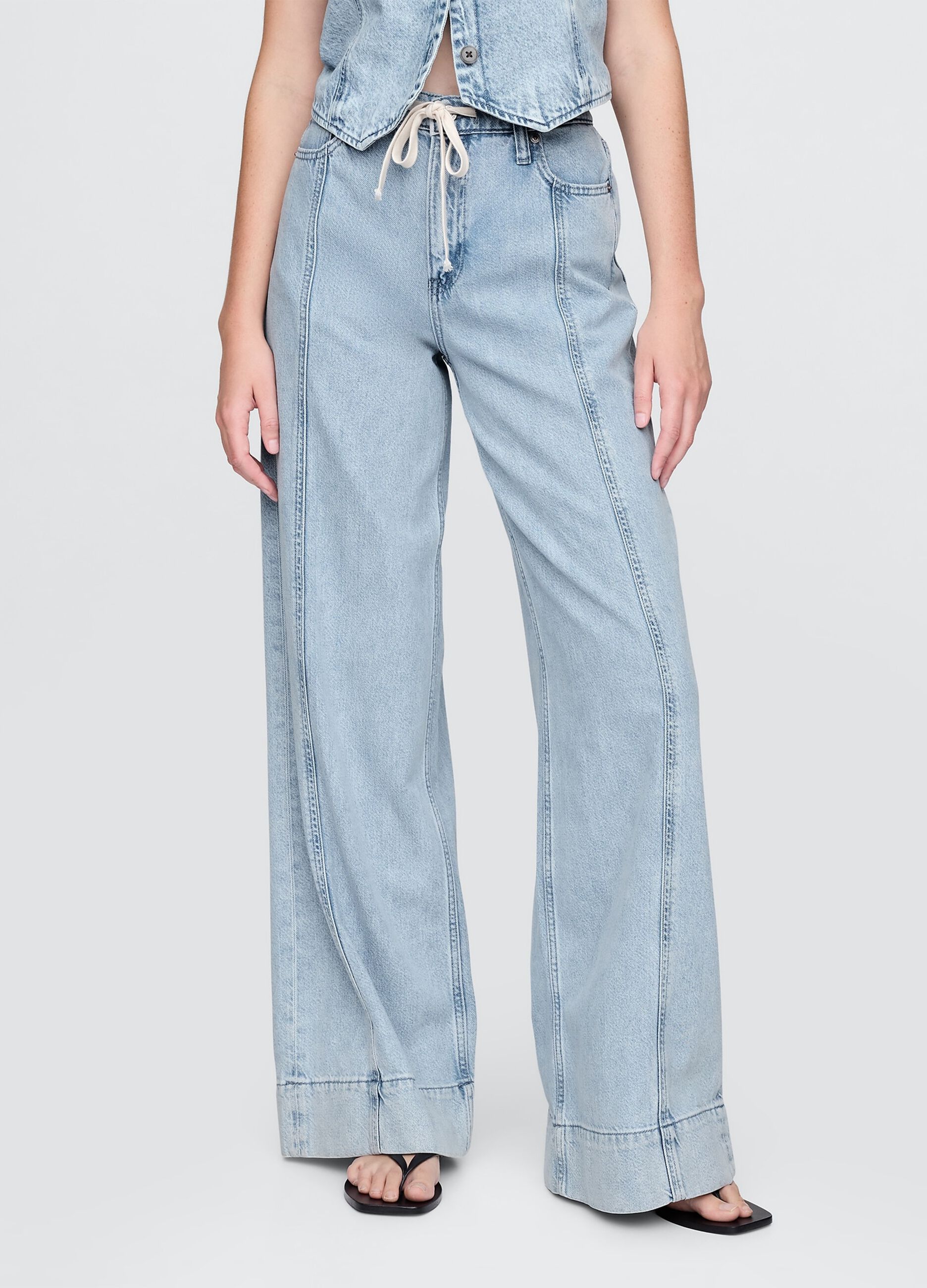 Light Denim Wide Leg Trousers by Gap