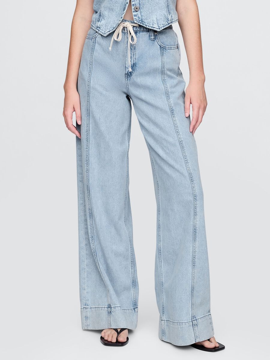 Pantaloni ampi in denim chiaro Gap_2