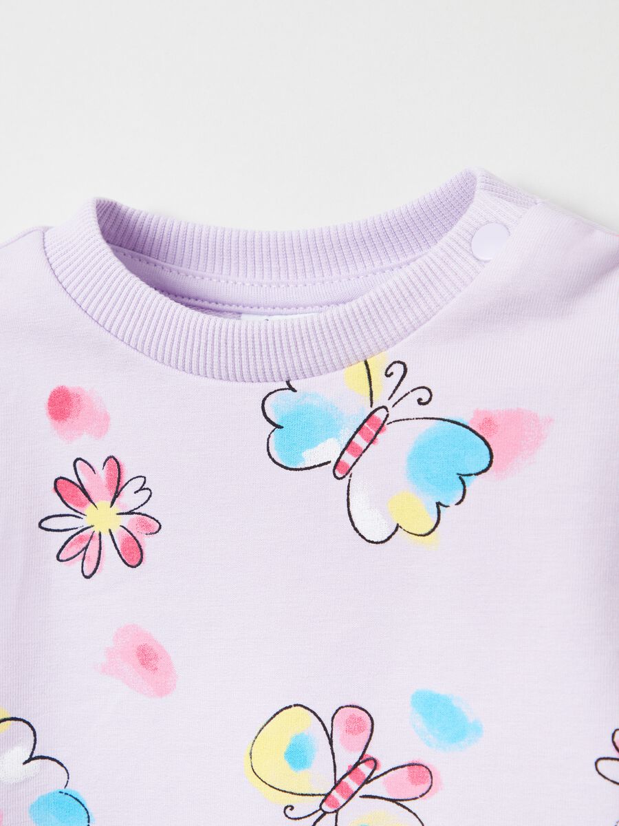 French terry sweatshirt with butterfly print_1