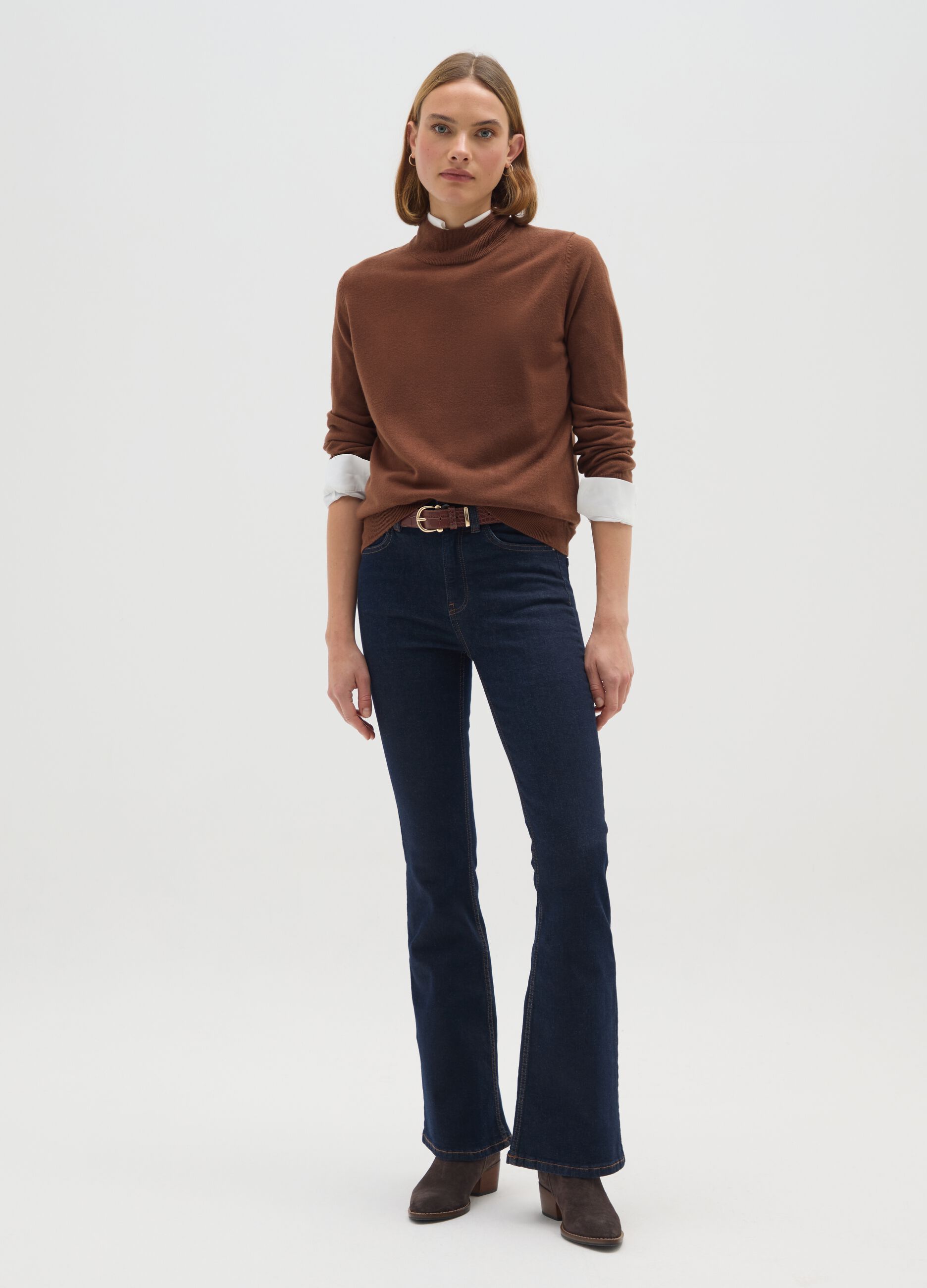 Brown Turtleneck Pullover