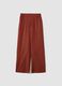 Red wide leg linen-viscose blend trousers_4