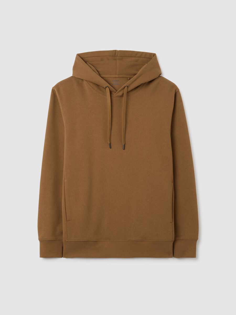 Brown pure cotton sweatshirt regular fit_0