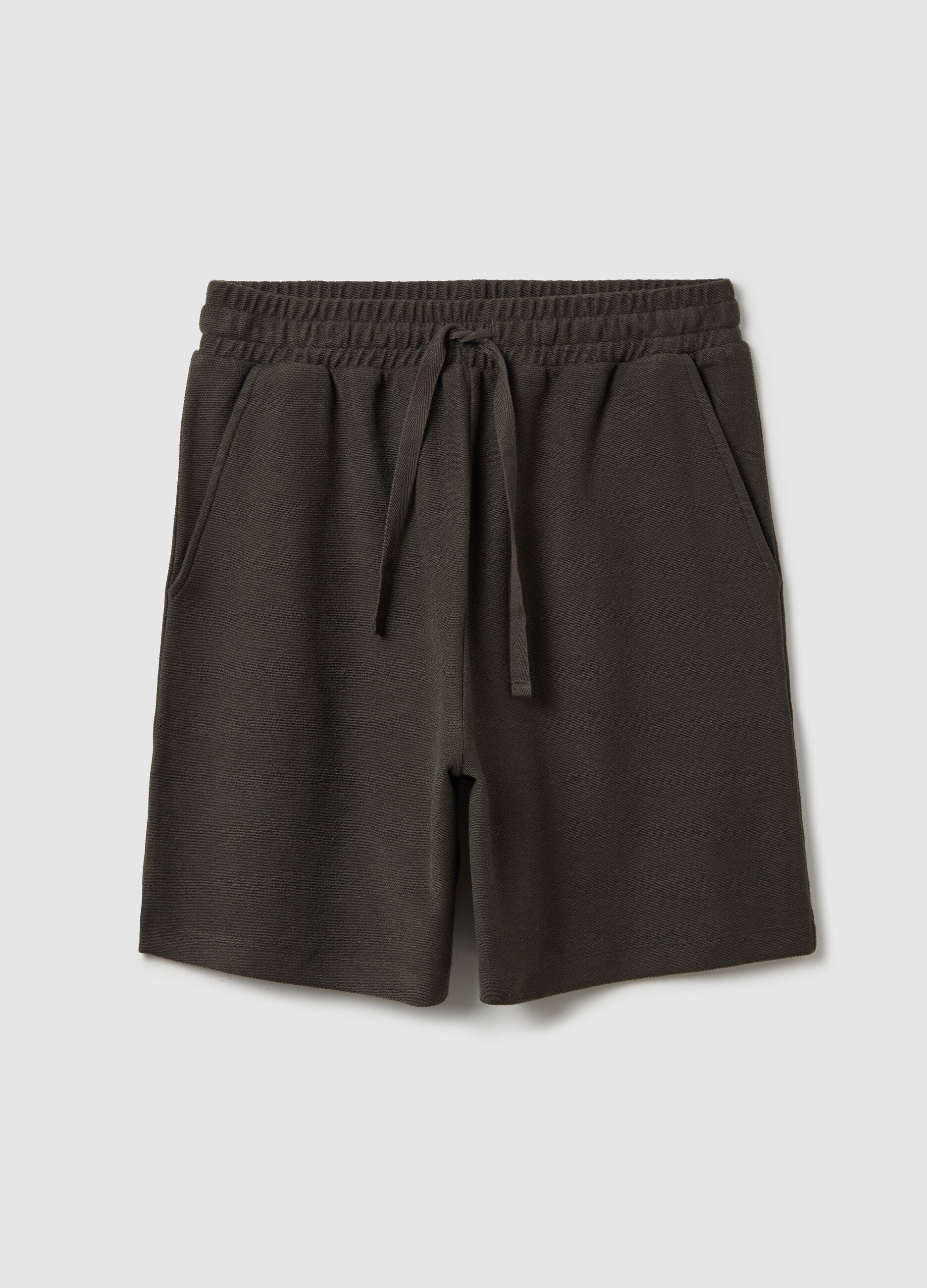 Brown Bermuda shorts in pure Piombo cotton