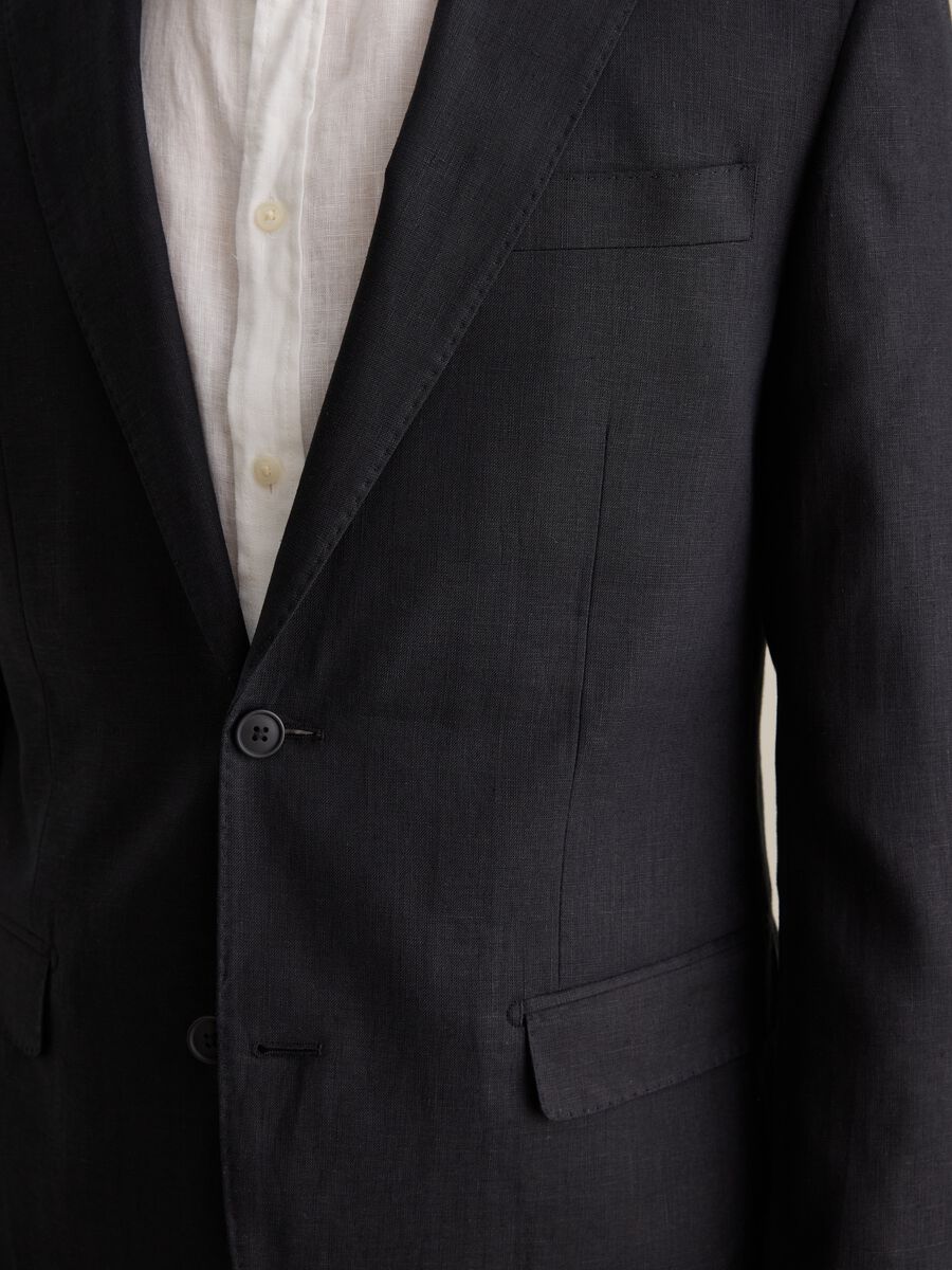 Contemporary regular-fit single-breasted blazer in linen_2
