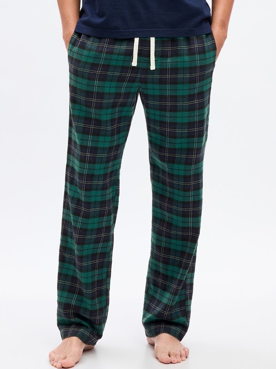 Pantalone pigiama in flanella tartan_1