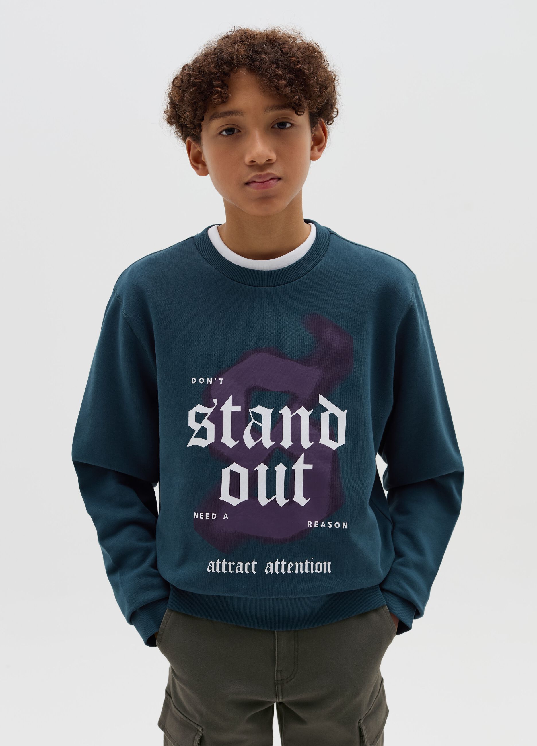 Felpa in cotone con stampa Stand Out OVS KIDS da Ragazzo OVS