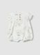 White pure cotton baby romper with prints_0