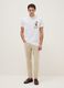 White regular fit pure cotton T-shirt with print_1