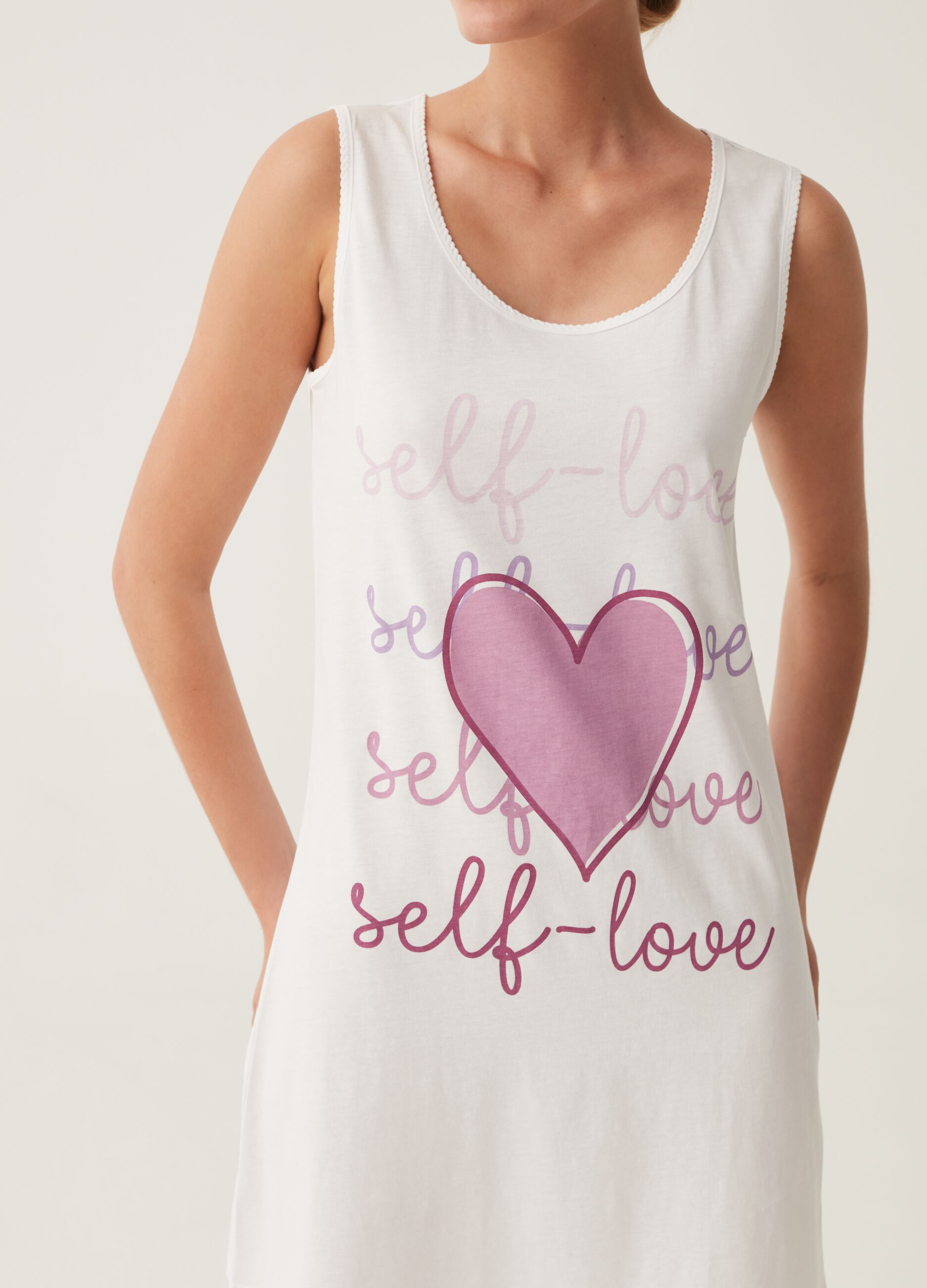 Camicia da notte corta con stampa cuore_3