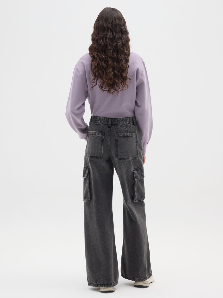 Girls' black pure cotton relaxed fit trousers_1