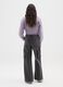 Girls' black pure cotton relaxed fit trousers_1