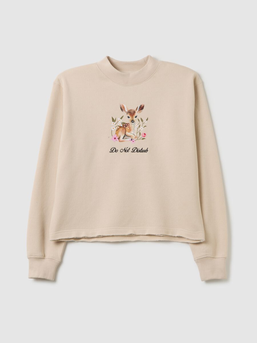 Felpa in misto cotone beige regular fit_0