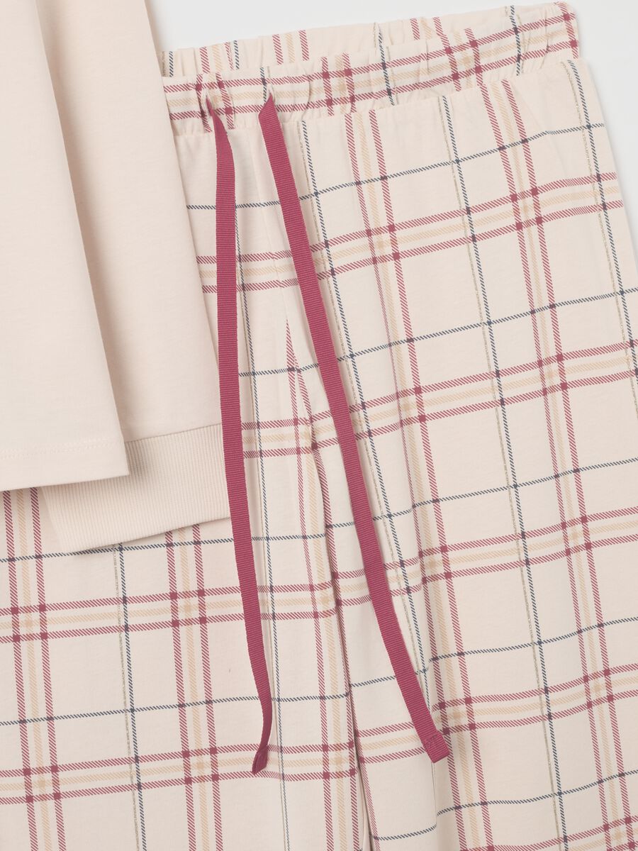 Multicolour checked pyjamas in pure cotton regular fit with print_5