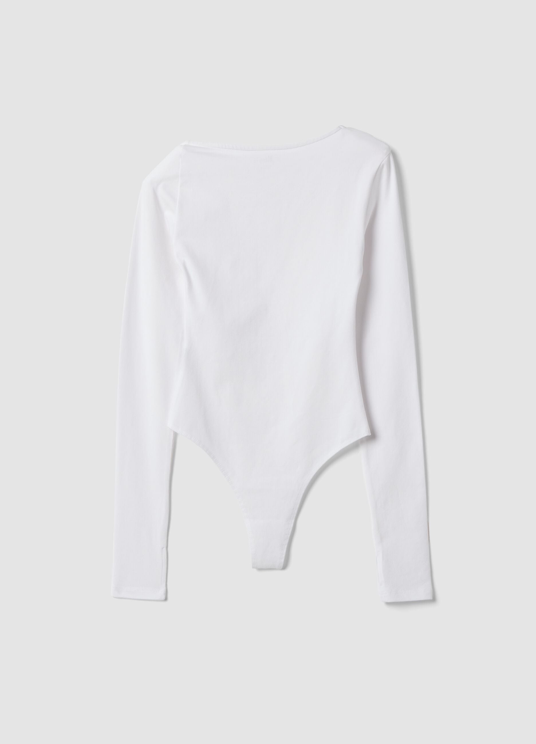 White Asymmetric Bodysuit