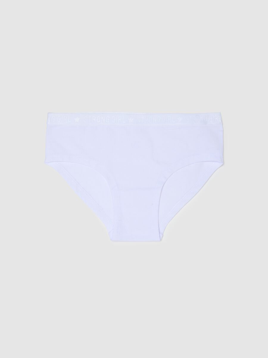 Girls' White Cotton Regular Fit Knickers_0