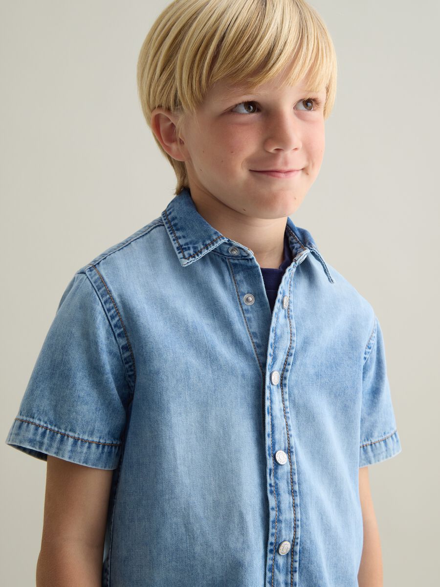 Children's pure cotton denim shirt regular fit_1
