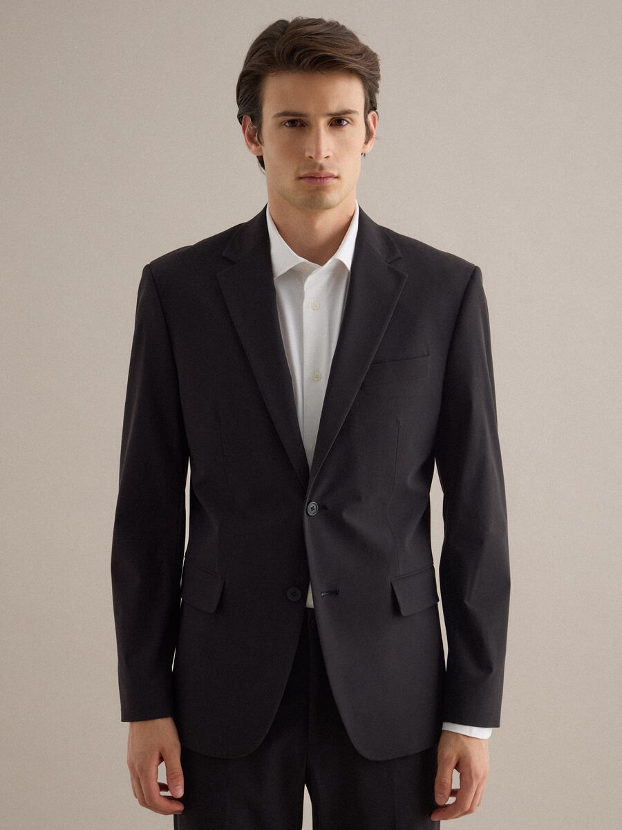 Black slim fit blazer_0