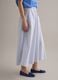 Long white and blue striped pure cotton skirt_3