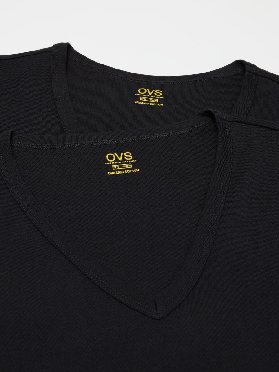 Two-pack undershirts with V neck_5
