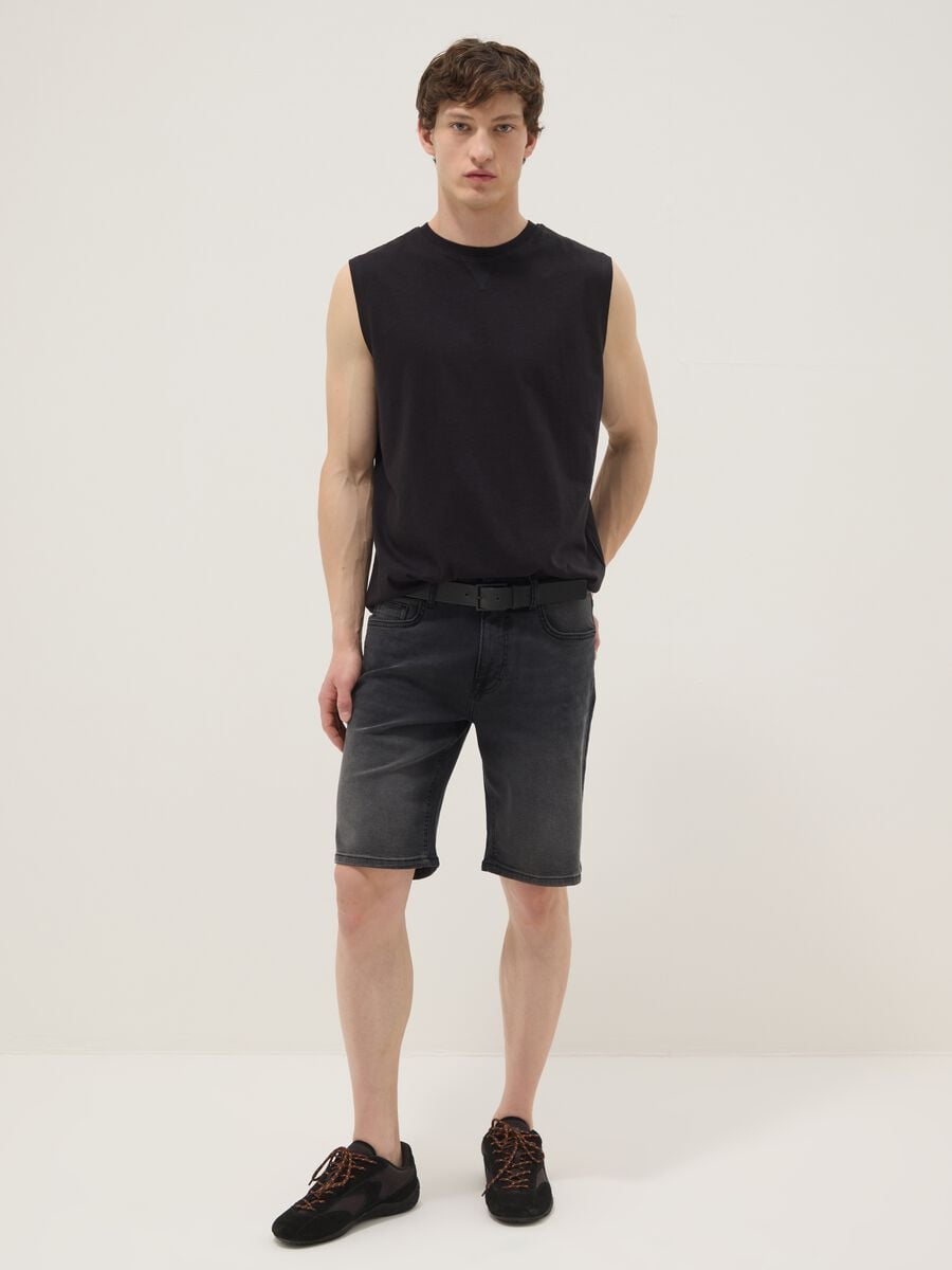 Black pure cotton vest_2