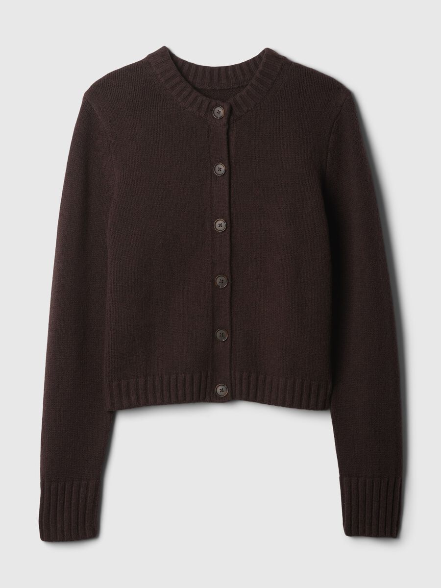 Cardigan with round neck and streaked buttons_4