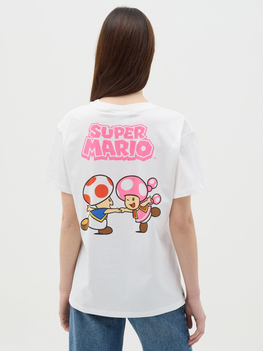 White T-shirt in cotton with Super Mario™ Toad print_3
