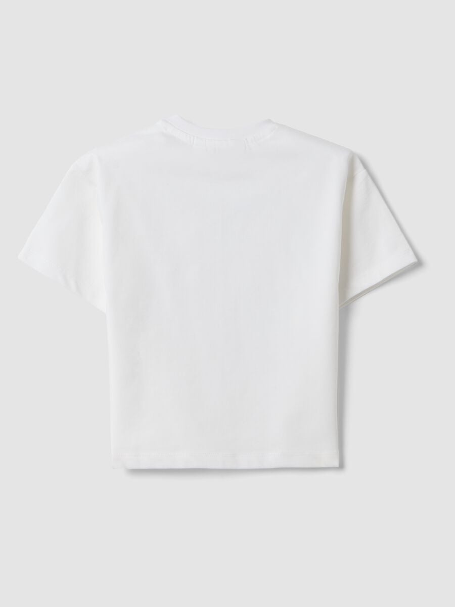 White stretch cotton short-sleeved T-shirt_1