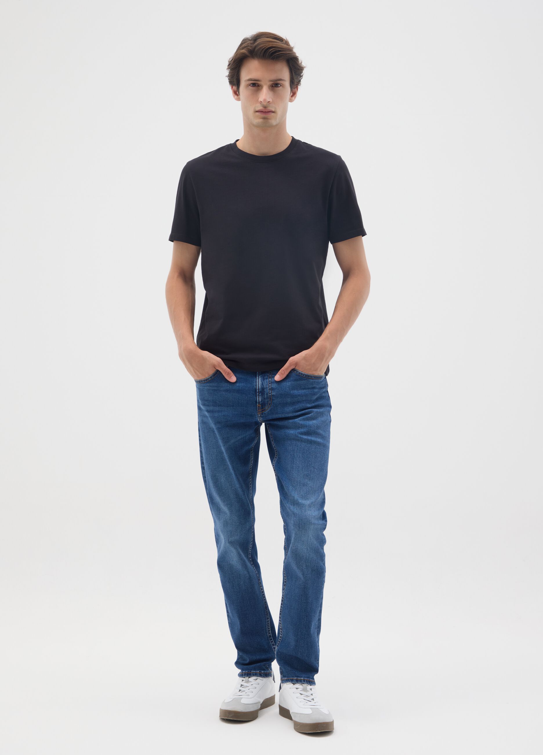 Jeans in cotone elasticizzato blu skinny fit