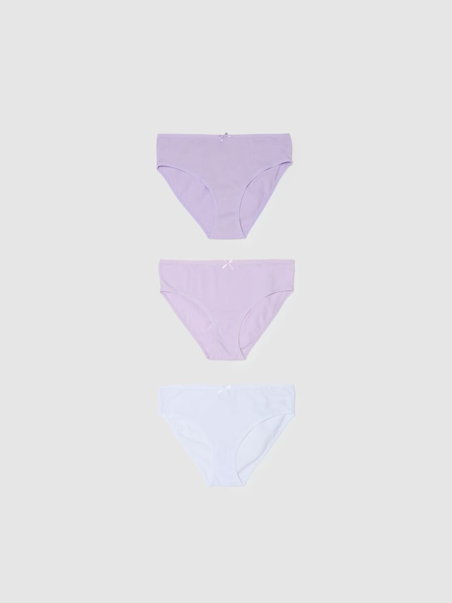 Tripack of multicoloured cotton blend girls' briefs with regular fit_0
