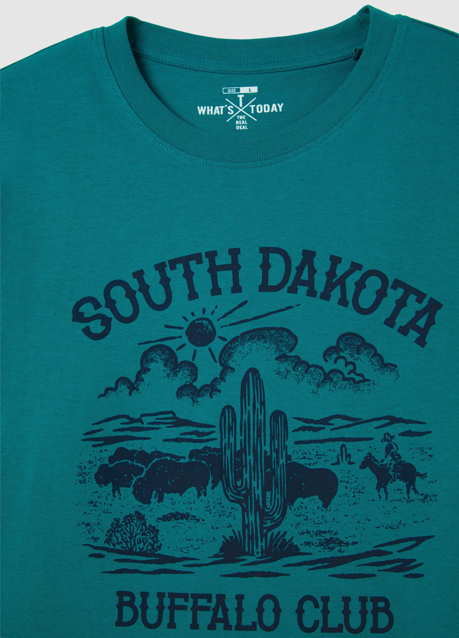 Teal South Dakota Print T-shirt by OVS