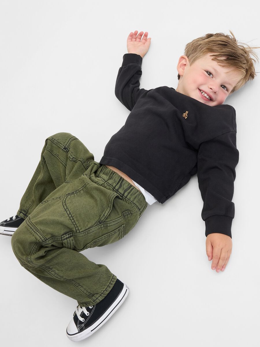 Pantaloni verde in denim per bambino_0