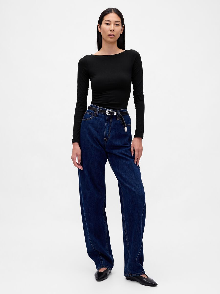 Black Stretch Long Sleeve Top_2