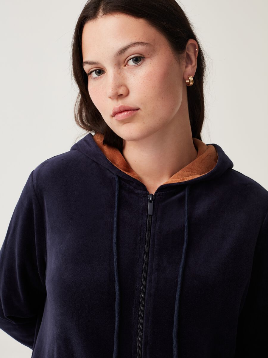 Full-zip in ciniglia con cappuccio Curvy MYA_0