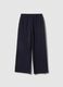 Blue stretch cotton trousers with regular fit_4