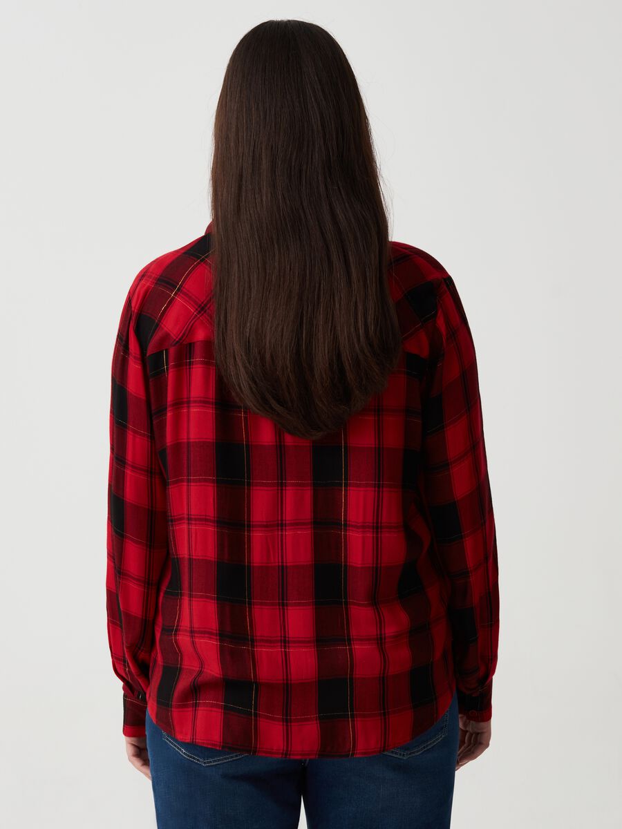 Camicia in flanella check con lurex Curvy_2