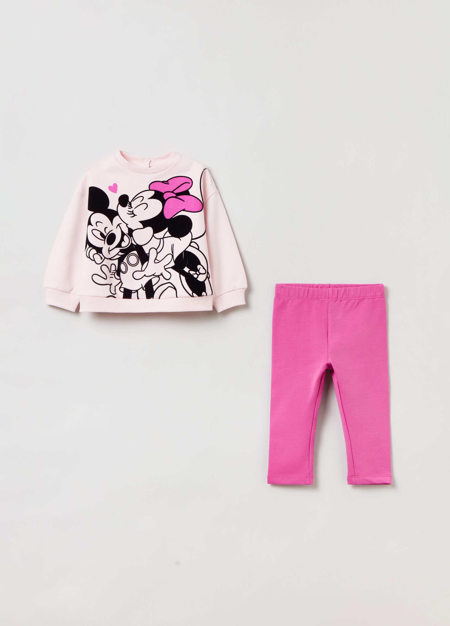 Jogging set in felpa con stampa Minnie