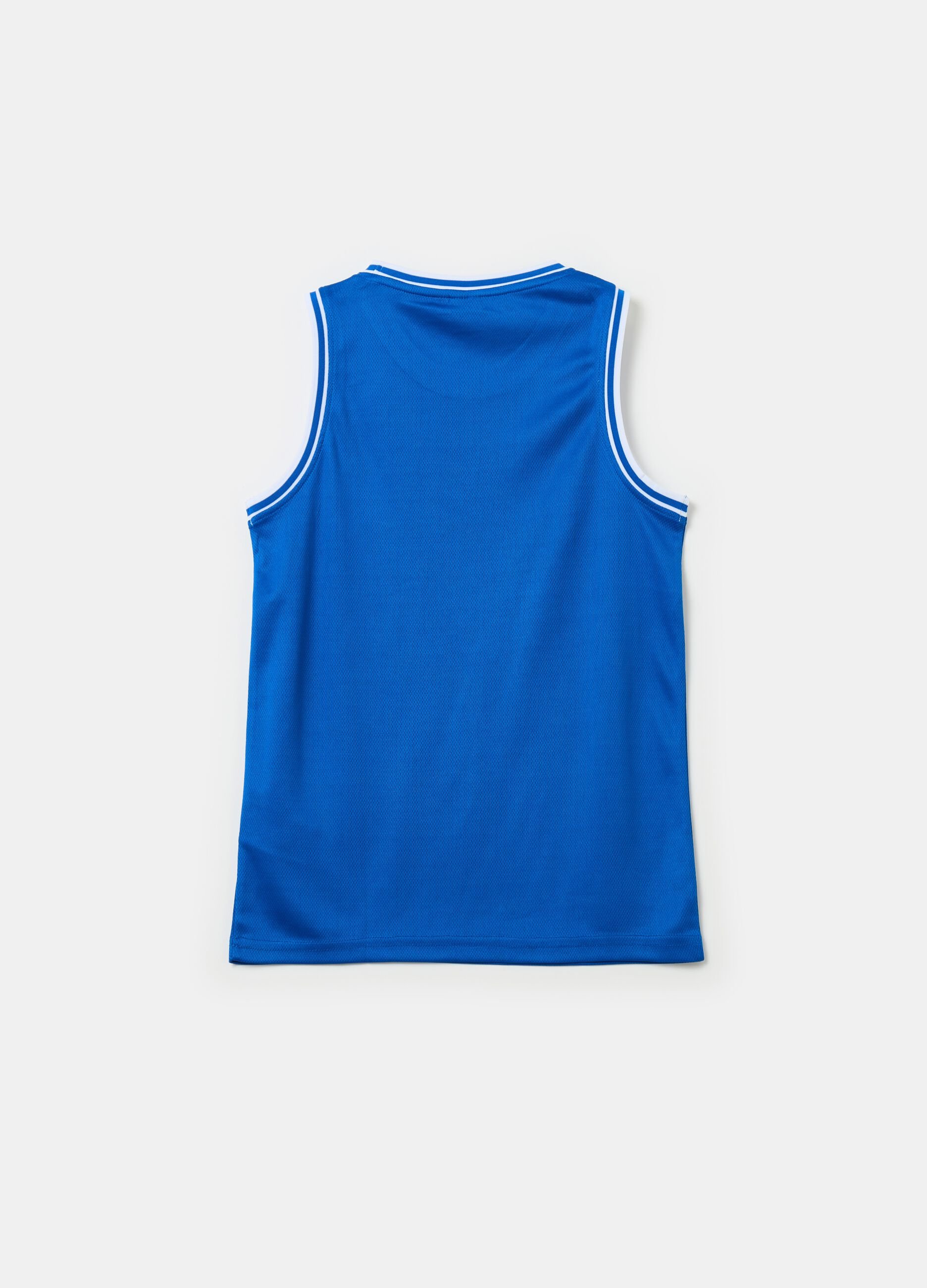 Tank top in mesh con stampa logo
