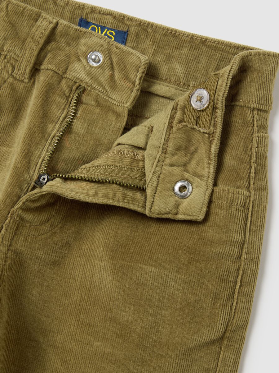 Pantaloni da bambino in cotone e velluto marroni regular fit_2