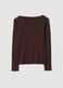 Brown pure cotton crew-neck T-shirt_4