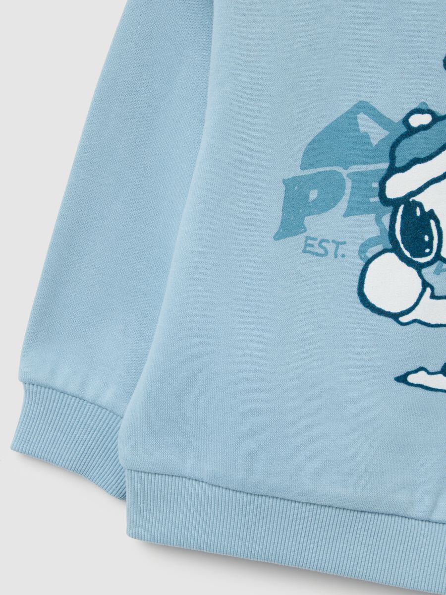 Blue cotton children's sweatshirt, regular fit with Peanuts print_2