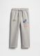 Grey cotton-polyester blend trousers for kids_0