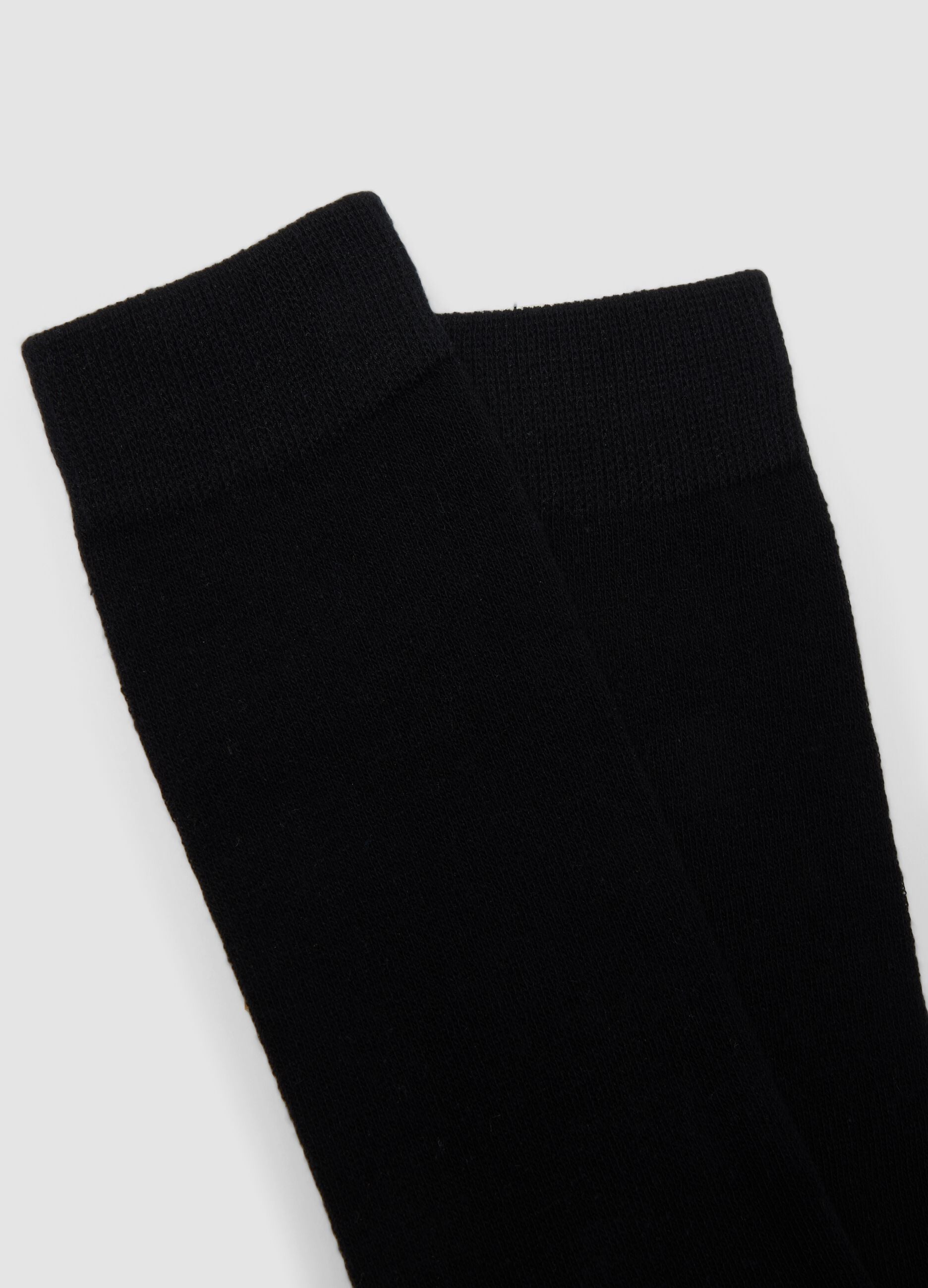 3-pack of black mid-calf socks in stretch organic cotton